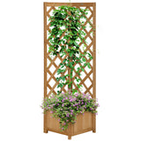 Jardinière Surélevée Bois avec Treillis pour Plantes Grimpantes, 16