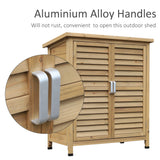 Wooden Garden Storage Shed Kit Wood Garage Tool Organisation Cabinet with 2 Door, 34