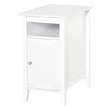 Wooden3-Tier Modern Nightstand with Pullout Shelf, Adjustable Open Shelf, and Door Cabinet