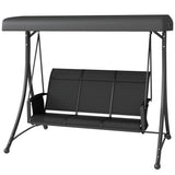 3 Person Outdoor Porch Swing Chair with Adjustable Canopy