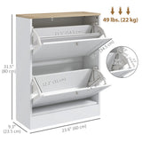 Armoire à chaussures mince, armoire à chaussures moderne avec 2 tiroirs basculants et étagères ajustables pour 8-12 paires
