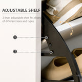 Meuble à chaussures moderne, range-chaussures 12 paires avec 2 portes battantes, tiroir et étagère réglable