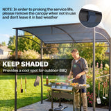 7' x 5' Garden Grill Canopy, BBQ Grill Gazebo Tent with Steel Frame and Hooks