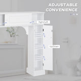 Meuble de rangement WC moderne, Meuble de salle de bain WC avec 2 portes coulissantes, 3 étagères réglables