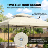 Gazébo acier 10x13pi abri soleil patio extérieur fête événement auvent toit ventilé