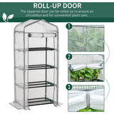 Portable Greenhouse Outdoor Hot House with 4 Tier Shelves, Steel Frame, 28