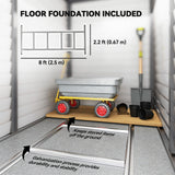 4.6' x 9' Steel Outdoor Storage Shed, Metal Tool House with Foundation Kit, Lockable Doors, Gloves and 2 Air Vents for Backyard
