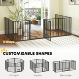 8 Panels Dog Playpen, Foldable Portable Pet Playpen with Door, for Small & Medium Dogs, 30