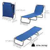 Outdoor Folding Lounge Chair, Steel Tanning Chair with Reclining Back, Breathable Mesh for Beach