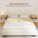 Floating Bedside Table Set of 2, Wall Mount Nordic Nightstands with Storage Drawer and Open Shelf for Bedroom