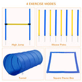 Dog Agility Starter Kit Pet Outdoor Exercise Training Set Tunnel 8 Weave Poles High Jumper