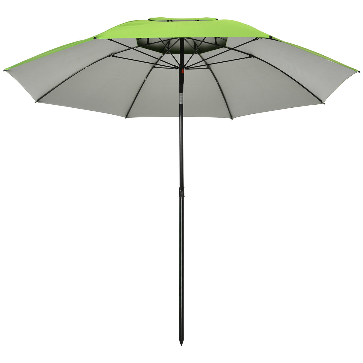 6.6ft Arched Beach Umbrella, Angle Adjustable Patio Umbrella with Steel Frame