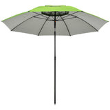 6.6ft Arched Beach Umbrella, Angle Adjustable Patio Umbrella with Steel Frame