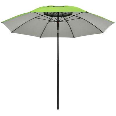 6.6ft Arched Beach Umbrella, Angle Adjustable Patio Umbrella with Steel Frame
