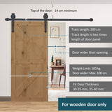 6.6FT Sliding Barn Door Track Kit, Fit 39