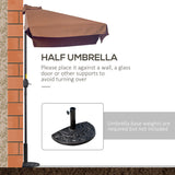 Parasol demi-parapluie 7,5 pi pour patio avec manivelle