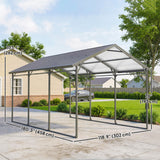 10 x 15ft Metal Carport, Heavy-Duty Carport Canopy with Reinforced Steel Frame & Roof