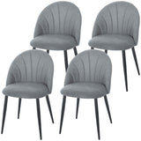 Ensemble de 4 chaises de salle à manger modernes, chaises de salle à manger rembourrées avec pieds en métal, siège rembourré