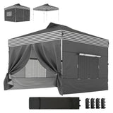 10 x 10 ft Pop Up Canopy Tent with 4 Sidewalls, UPF 50+ 1-Button Push Outdoor Instant Canopy with Wheeled Bag