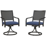 2 Pieces Patio Swivel Chairs with Cushion