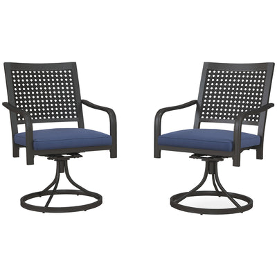 2 Pieces Patio Swivel Chairs with Cushion