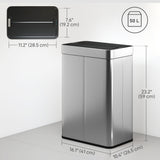 14.5 Gal (55 L) Sensor Can, Fingerprint-Proof Stainless Steel