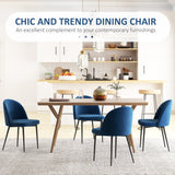 Modern Dining Chairs, Mid-Back Velvet-touch Upholstery Side Chair, Set of 4
