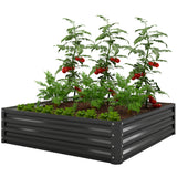4' x 4' x 1' Raised Garden Bed Galvanized Steel Planter Box for Vegetables