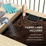 Bac de jardin surélevé en bois avec table latérale et tablette inférieure