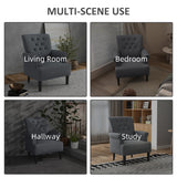 Fauteuil, Fauteuil d'appoint en tissu, Fauteuil de salon moderne avec pieds en bois et accoudoirs roulés pour chambre à coucher