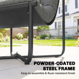 Outdoor Patio Chair, Breathable Wide Seat, Steel Frame