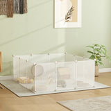 Small Animal Cage Plastic Chinchilla Cage 12 Panels for Guinea Pig, 18