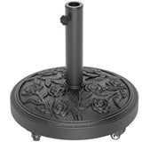 46 lbs Resin Round Patio Umbrella Base, Umbrella Stand with Wheels