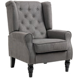 Fauteuil d'appoint en tissu, fauteuil à oreilles avec pieds en bois