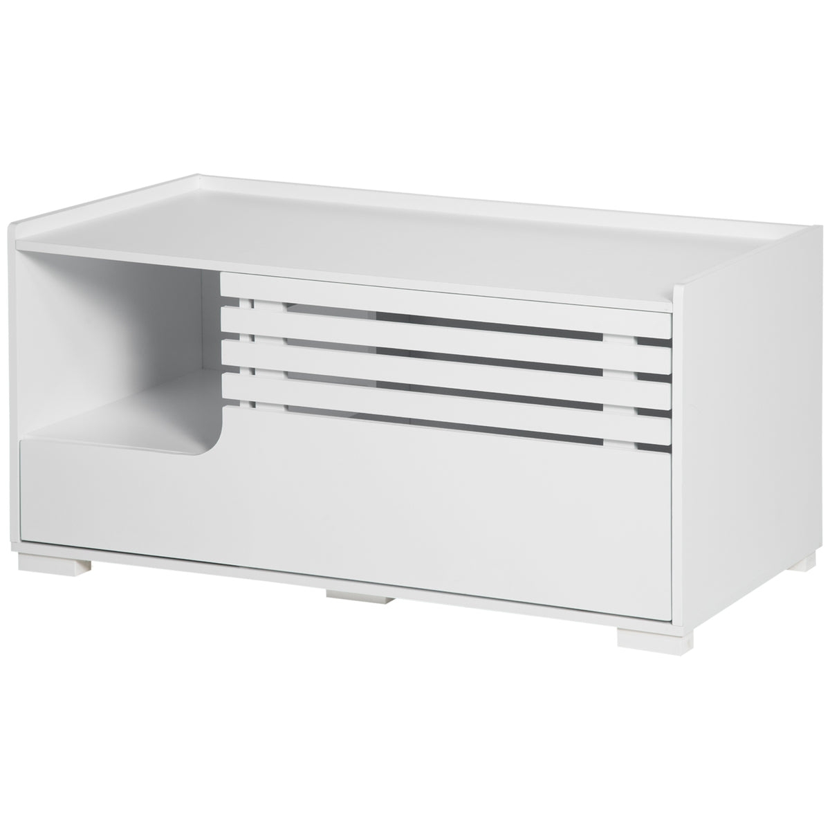 Hidden Cat Litter Box Furniture, Cat Litter Box Enclosure with Storage Compartments and Side Table Function