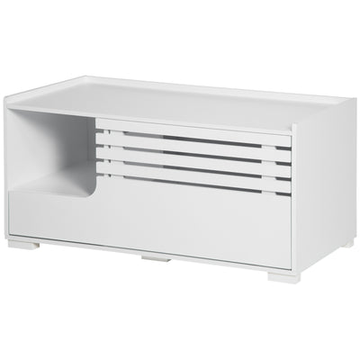 Hidden Cat Litter Box Furniture, Cat Litter Box Enclosure with Storage Compartments and Side Table Function