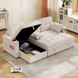 Canapé-lit sectionnel convertible, rangement méridienne