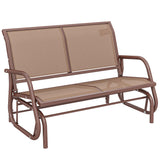 Banc berçant d'extérieur, Chaise berçante de patio 2 personnes, Banc balançoire de canapé de jardin d'extérieur avec tissu maille respirant, cadre en acier pour cour
