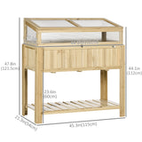 Jardinière Surélevée Bois & PVC Extérieure avec Serre à Cadre Froid et Rayonnage Rangement