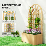 Wooden Raised Garden Bed with Lattice Trellis