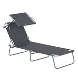 Outdoor Lounge Chair, Adjustable Folding Chaise Lounge