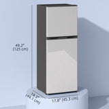 Double Door Mini Fridge with Freezer, 4.6 Cu.Ft Small Refrigerator with Thermostat, Shelves