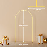 7FT x 4FT Gold Wedding Arch with U-shaped stakes for Birthday Parties