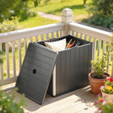 30 Gallon Storage Box, Outdoor Side Table with Umbrella Holder