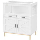 Hamster Cage with Storage Cabinet, Small Animal Cage with Pull Out Drawer and Acrylic Panels, 30