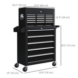 14 Drawer Rolling Tool Chest, Lockable Tool Storage Cabinet with Detachable Top Toolbox