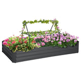 6' x 3' x 1' Raised Garden Bed with 2 Trellis Tomato Cages, Steel Frame Elevated Planter Box