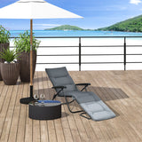 Chaise longue pliante, Méridienne de patio inclinable avec dossier réglable 6 positions