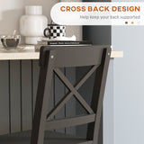 Counter Height Stools Set of 2, Farmhouse Bar Stools with Backs, Solid Wood Counter Stools for Kitchen Island