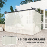10' x 13' Pergola with Retractable Canopy and Curtains